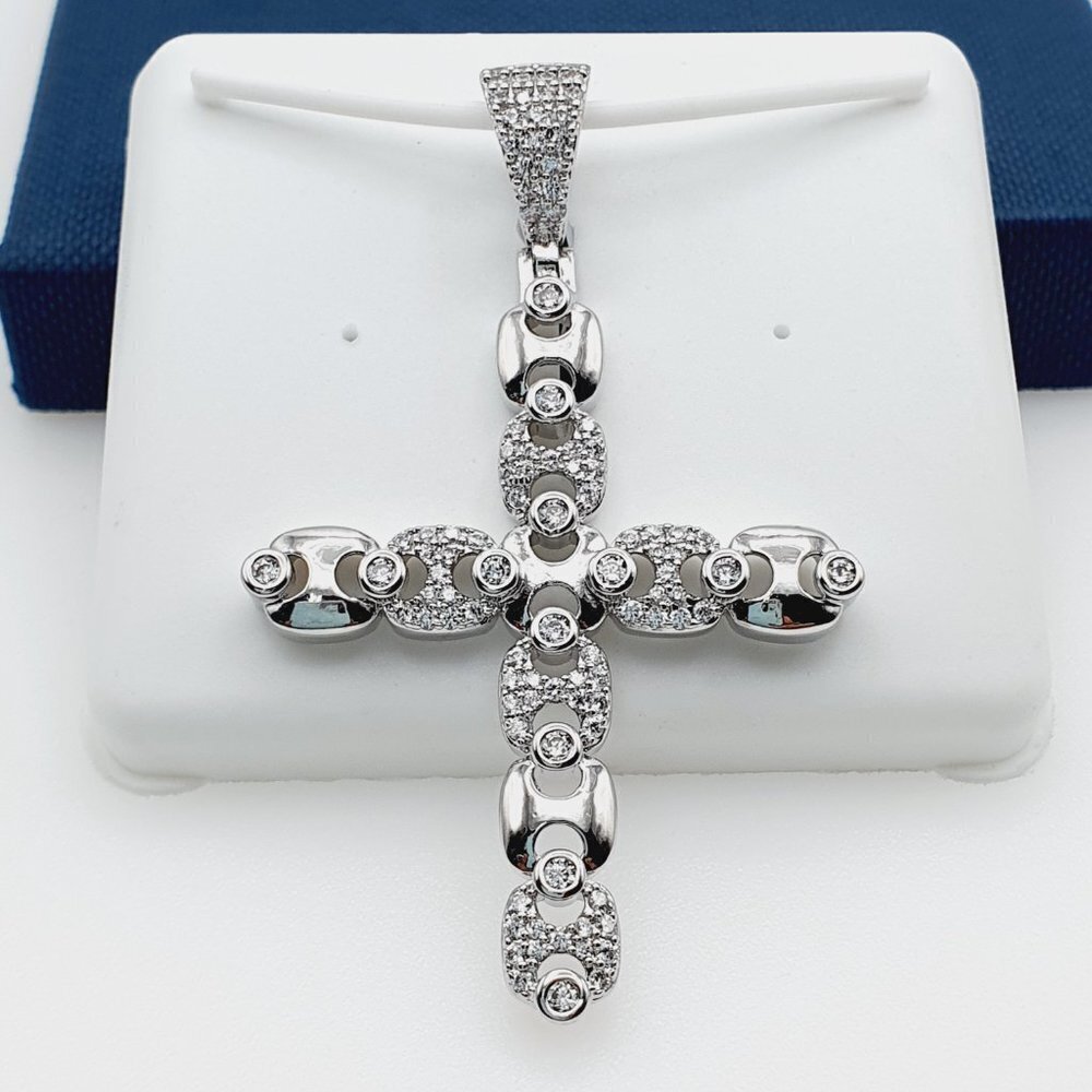 "925 Sterling Silver Plated Cz Pendant, Evbrs330